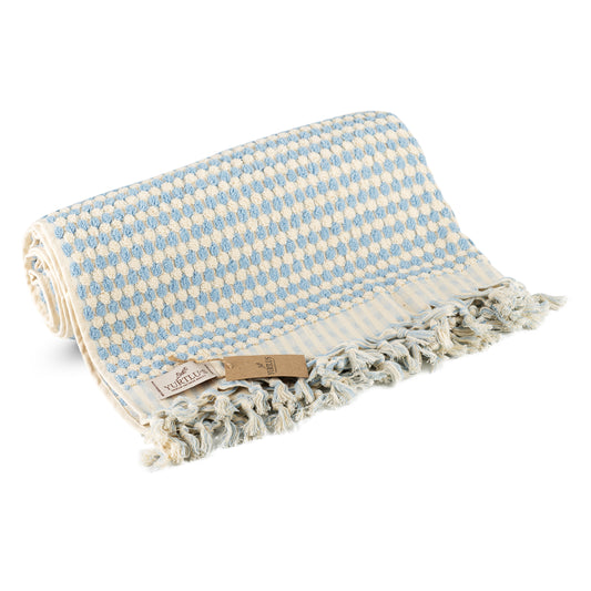YURTLU'S Fluffy Series Bath Towel 36x 70, Beach Towel, Soft Thick Towel, Organic, Bathroom Bubble - Ice Blue