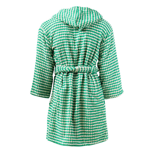 Bubble Handwoven Robe,Pompom Bathrobe Handloom 100% Cotton - Green