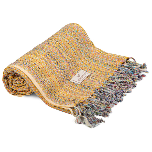 Royal Series Pre-Washed 38"x72" Turkish Towel Highly Absorbent YURTLU'S - Yellow