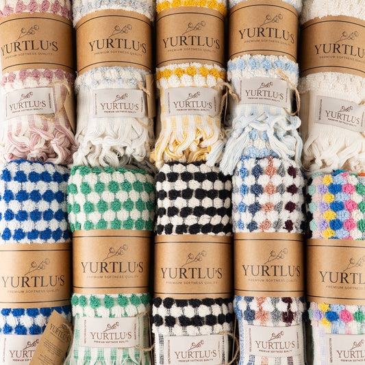 YURTLU'S Fluffy Series Hand Towel 18x 37,Soft Thick Towel, Kitchen Towel - Black