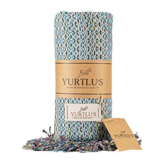 Royal Series Pre-Washed 38"x72" Turkish Towel Highly Absorbent YURTLU'S - Soft Green