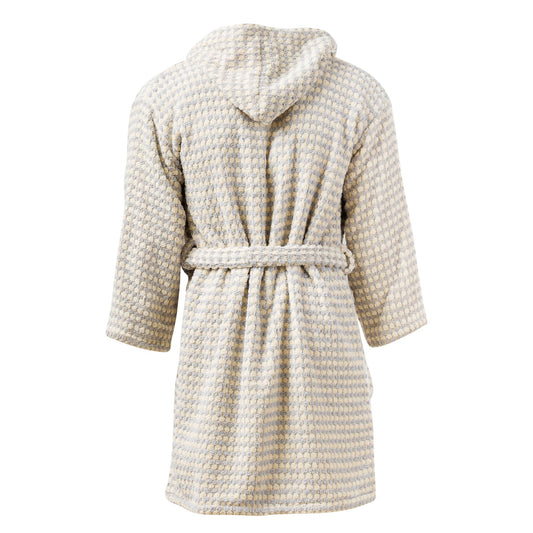 Bubble Handwoven Robe,Pompom Bathrobe Handloom 100% Cotton - Gray