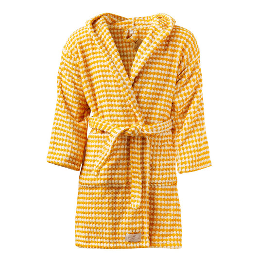 Bubble Handwoven Robe,Pompom Bathrobe Handloom 100% Cotton - Yellow