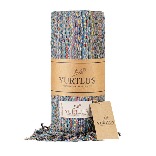 Royal Series Pre-Washed 38"x72" Turkish Towel Highly Absorbent YURTLU'S - Mix