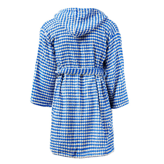 Bubble Handwoven Robe,Pompom Bathrobe Handloom 100% Cotton - Blue